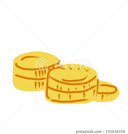Vector illustration stack of golden coins. St.Patrick's day icon. Vector illustration stack of golden coins. St.Patrick's day icon. 135836359