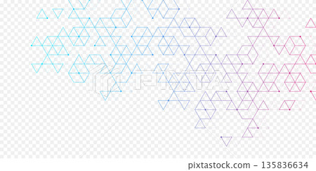 Modern abstract texture background with triangles, dots and hexagonal shapes. Geometric hexagonal pattern for poster, header, web banner, footer, website, presentation 135836634