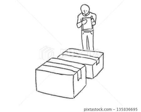 Man looking at a box Man looking at a box 135836695