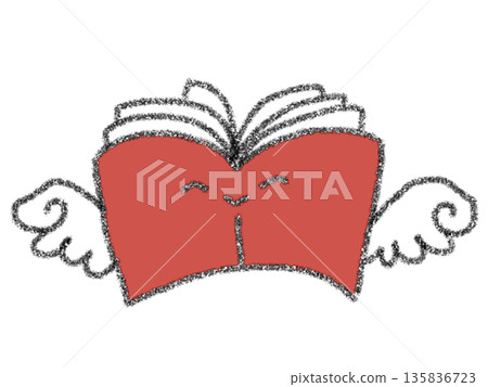 一本長著翅膀的書的插圖 一本長著翅膀的書的插圖 135836723