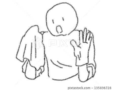Illustration of a person wiping a window with a white towel Illustration of a person wiping a window with a white towel 135836728