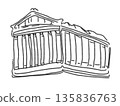 Realistic monochrome illustration of a house 135836763