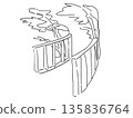 Illustration of trees that are about to fall due to strong winds 135836764