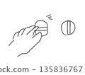 Illustration of a hand turning off the power with a finger 135836767