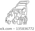 Stylish car line drawing illustration 135836772