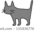 Black cat facing sideways 135836776