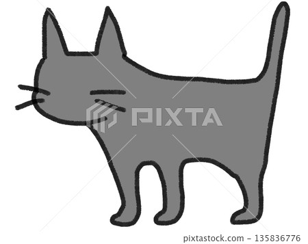 Black cat facing sideways 135836776