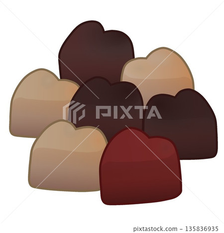 Heart-shaped chocolate illustration Heart-shaped chocolate illustration 135836935