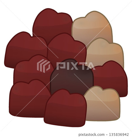 Heart-shaped chocolate illustration 135836942