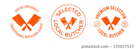 Butcher Knife. Butchery symbol, icon logo, sign 135837515