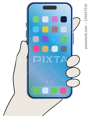 Hand with a smartphone Hand with a smartphone 135837530