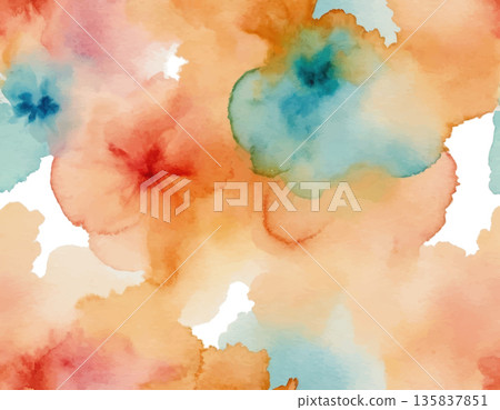 hand drawn abstract blurred colorful watercolor stain on transparent background hand drawn abstract blurred colorful watercolor stain on transparent background 135837851