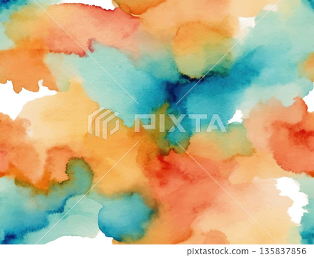 hand drawn abstract blurred colorful watercolor stain on transparent background hand drawn abstract blurred colorful watercolor stain on transparent background 135837856