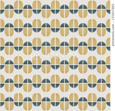 Abstract watercolor geometrical background, retro style seamless pattern in beige and blue tones Abstract watercolor geometrical background, retro style seamless pattern in beige and blue tones 135837865