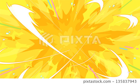 Background illustration with explosion effect spreading_yellow_16:9 135837943