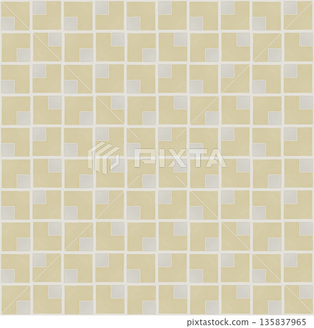 Abstract watercolor geometrical background, retro style seamless pattern in beige and blue tones 135837965