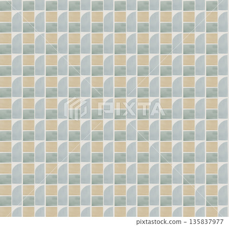 Abstract watercolor geometrical background, retro style seamless pattern in beige and blue tones Abstract watercolor geometrical background, retro style seamless pattern in beige and blue tones 135837977