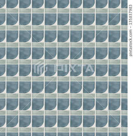 Abstract watercolor geometrical background, retro style seamless pattern in beige and blue tones 135837983