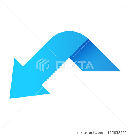 Blue arrow icon, pointing down Blue arrow icon, pointing down 135838311