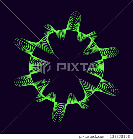 Vector music sound waves. Audio digital equalizer technology, console panel, musical pulse. Dark background Vector music sound waves. Audio digital equalizer technology, console panel, musical pulse. Dark background 135838338