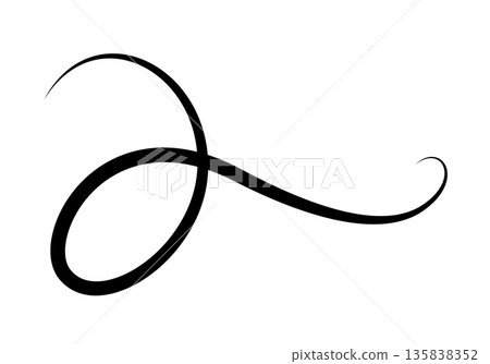 Flourish calligraphic design element. Page decoration symbol to embellish your layout. Linear of vintage swirl Flourish calligraphic design element. Page decoration symbol to embellish your layout. Linear of vintage swirl 135838352