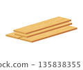 Building material. Stack of boards. Cartoon supplies for buildings works. Construction concept. Illustration can be used for construction sites or illustrate renovation works 135838355