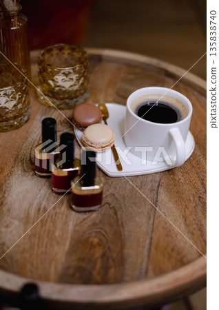 Cup of Coffee in Nail Salon Cup of Coffee in Nail Salon 135838740
