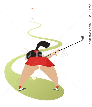 golf, golfer, woman 135838754