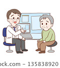 Doctor examining an elderly man (color) 135838920