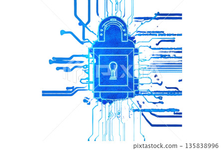 Concept image of IT infrastructure and security network in the digital transformation era 135838996