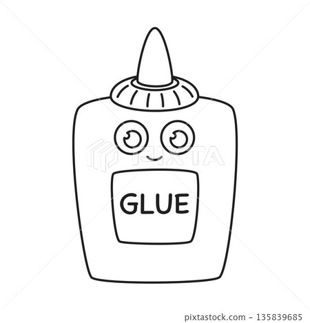 outline bottle of glue isolated 135839685