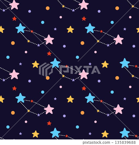 cartoon constellation seamless pattern cartoon constellation seamless pattern 135839688