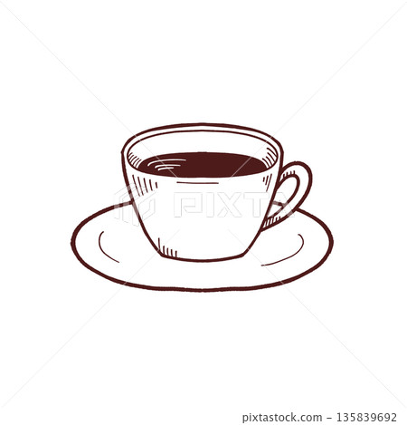簡單的咖啡杯插畫 簡單的咖啡杯插畫 135839692