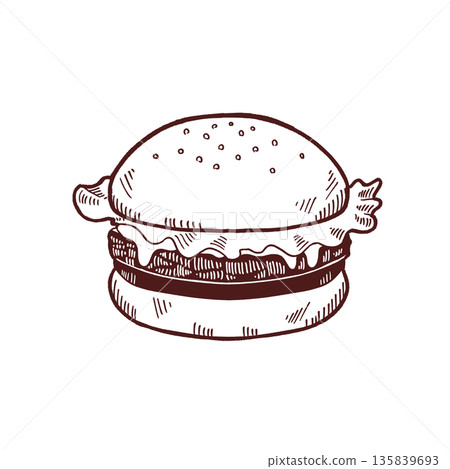 簡單的漢堡插畫 簡單的漢堡插畫 135839693