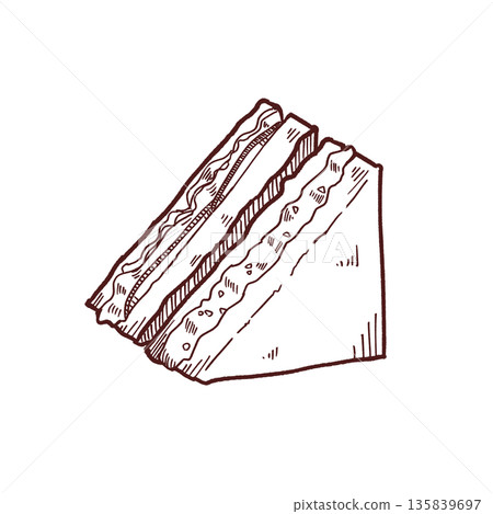 簡單的三明治插圖 135839697