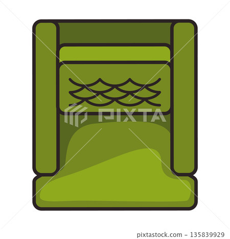 Interior furniture top view. Element for living room. Floor plan, view from above. Furniture store. Icon of interior. Isolated vector illustration 135839929