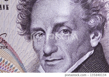 Ferdinand Raimund a closeup portrait from Austrian money Ferdinand Raimund a closeup portrait from Austrian money 135840134