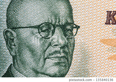 Juho Kusti Paasikivi a closeup portrait from Finnish money Juho Kusti Paasikivi a closeup portrait from Finnish money 135840136