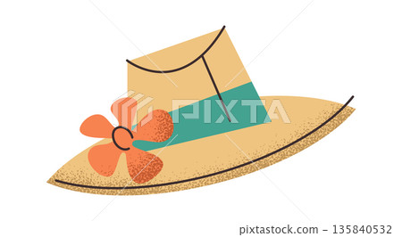 Summer straw hat touristic accessory Summer straw hat touristic accessory 135840532