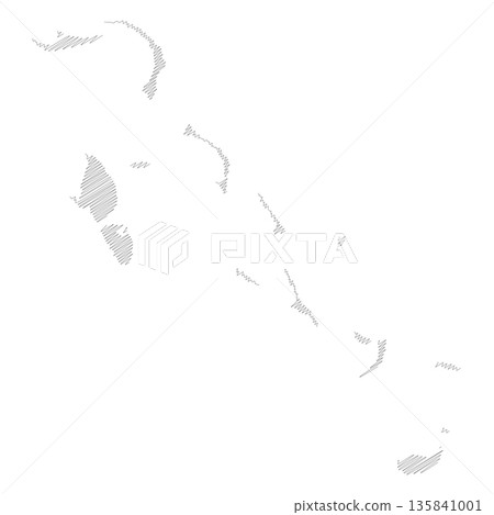 The Bahamas - pencil scribble sketch silhouette map of country area with dropped shadow. Simple flat vector illustration. The Bahamas - pencil scribble sketch silhouette map of country area with dropped shadow. Simple flat vector illustration. 135841001