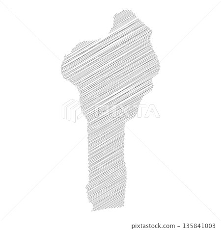 Benin - pencil scribble sketch silhouette map of country area with dropped shadow. Simple flat vector illustration. Benin - pencil scribble sketch silhouette map of country area with dropped shadow. Simple flat vector illustration. 135841003