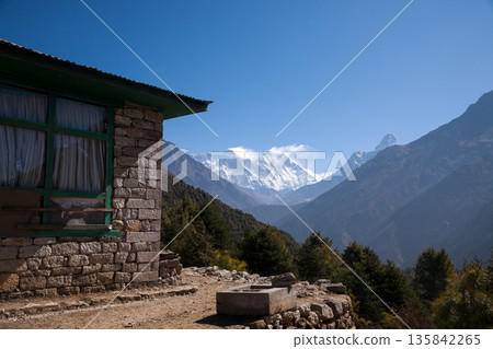 Namche Bazar town view along EBC trek, Nepal Namche Bazar town view along EBC trek, Nepal 135842265