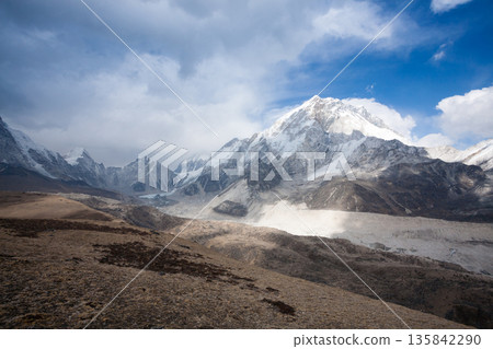 Mountains landscape near Lobuche pass, EBC trekking, Nepal 135842290