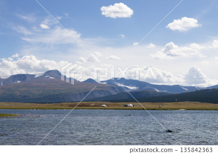 Khoton lake landscape, Altai, Mongolia, Tsengel district Khoton lake landscape, Altai, Mongolia, Tsengel district 135842363