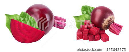 beetroot slice isolated on white background with full depth of field beetroot slice isolated on white background with full depth of field 135842575