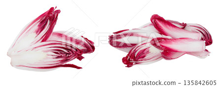 red chicory or radicchio isolated on white background red chicory or radicchio isolated on white background 135842605