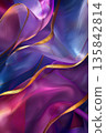 Vibrant mardi gras celebration with colorful ribbons and festive atmosphere for event design. Vertical banner. Copy space. Holiday template. Shrove Tuesday. Carnaval. Abstract festive background 135842814