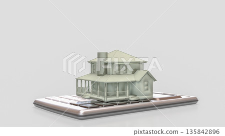 Real Estate Property Value Calculation and Mortgage Cost Concept 3d render. Real Estate Property Value Calculation and Mortgage Cost Concept 3d render. 135842896