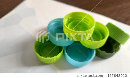 Colorful plastic containers Colorful plastic containers 135842920