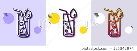 Water glass line icon. Halftone dotted pattern. Gradient icon with grain shadow. Soda aqua drink sign. Drop symbol. Line water glass icon. Various designs. Vector Water glass line icon. Halftone dotted pattern. Gradient icon with grain shadow. Soda aqua drink sign. Drop symbol. Line water glass icon. Various designs. Vector 135842974